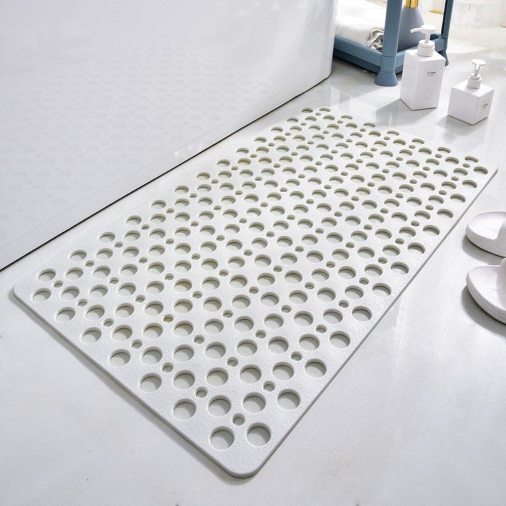 Secure Suction Shower Mat Antibacterial Slip Resistant Bath Mat For Seniors And Caregivers