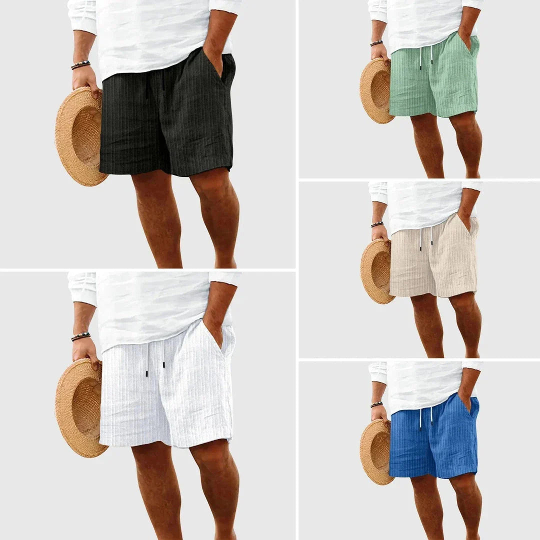 Willow Summer Striped Shorts With Drawstring Waist Lightweight Breathable Relaxed Fit Beach Travel