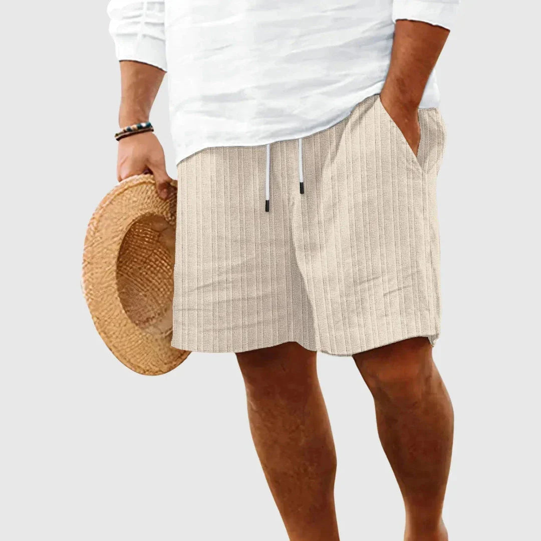 Willow Summer Striped Shorts With Drawstring Waist Lightweight Breathable Relaxed Fit Beach Travel