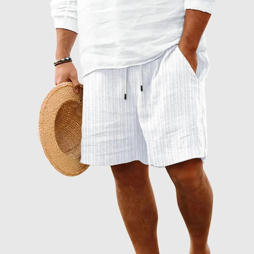 Willow Summer Striped Shorts With Drawstring Waist Lightweight Breathable Relaxed Fit Beach Travel