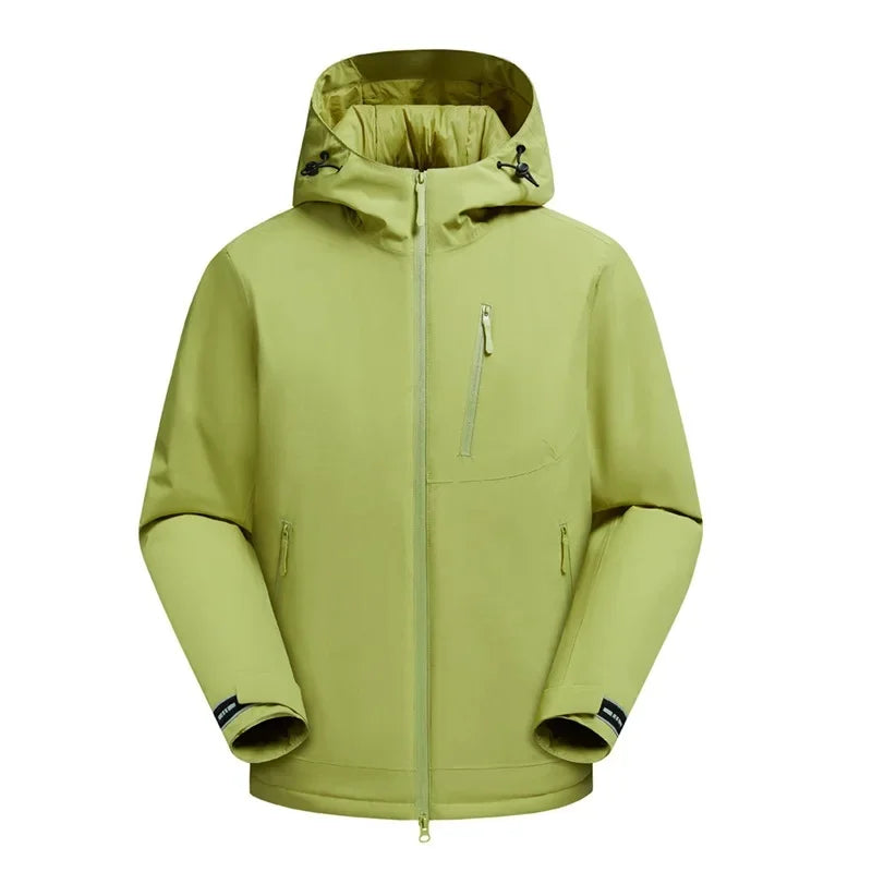 Windproof ski jacket with hood