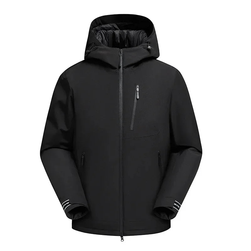 Windproof ski jacket with hood
