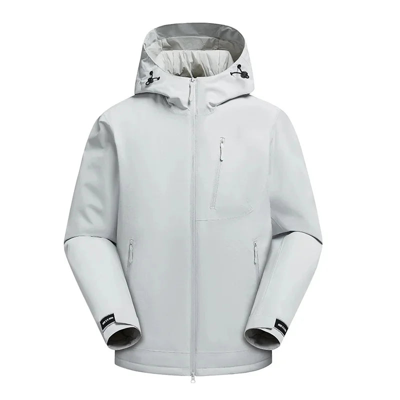 Windproof ski jacket with hood