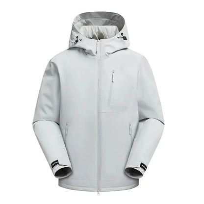 Windproof ski jacket with hood