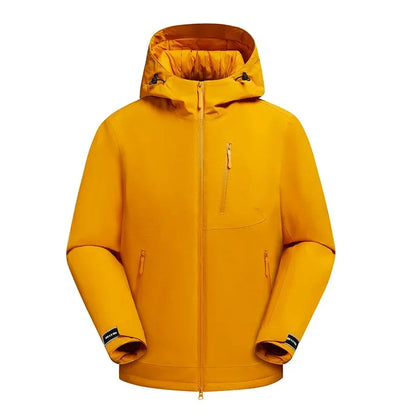Windproof ski jacket with hood