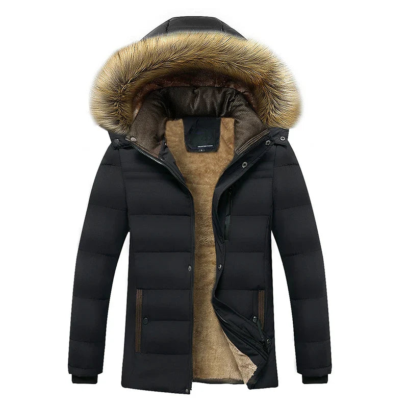 Windproof fleece jacket men with detachable hood