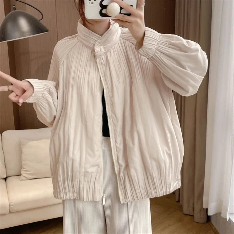 Windproof long-sleeve coat for women made of cotton