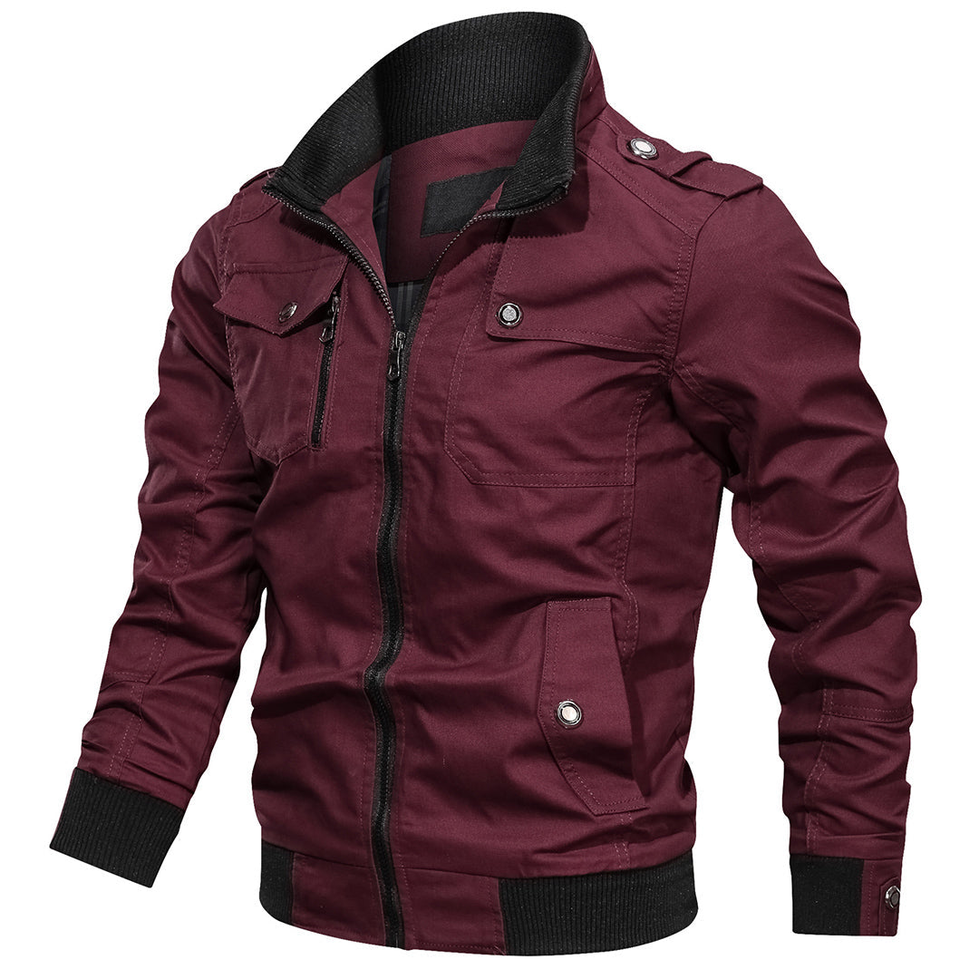 Christian Multi Pocket Bomber Jacket For Men By TrendAura Durable Utility Outerwear With Spacious Pockets