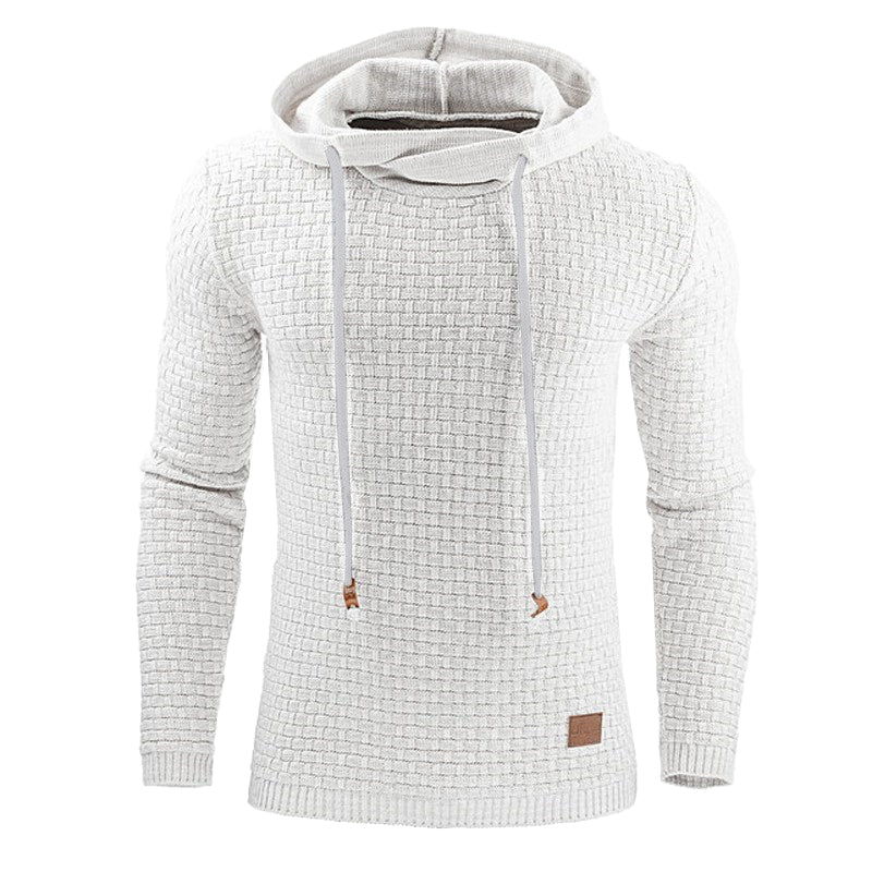 TrendAura Winter Waffle Knit Hoodie for Men with Drawstrings and Cozy Structured Fit