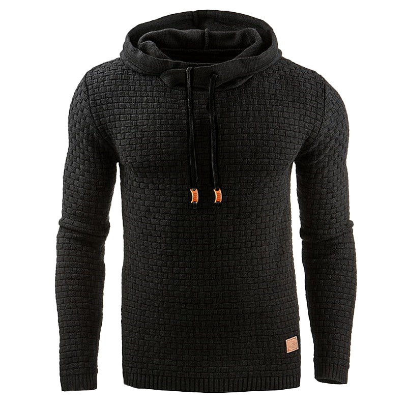 TrendAura Winter Waffle Knit Hoodie for Men with Drawstrings and Cozy Structured Fit