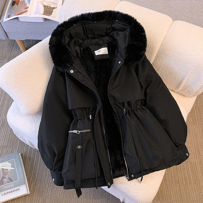 Women's Fur-Trimmed Winter Coat with Insulated Design and Hood