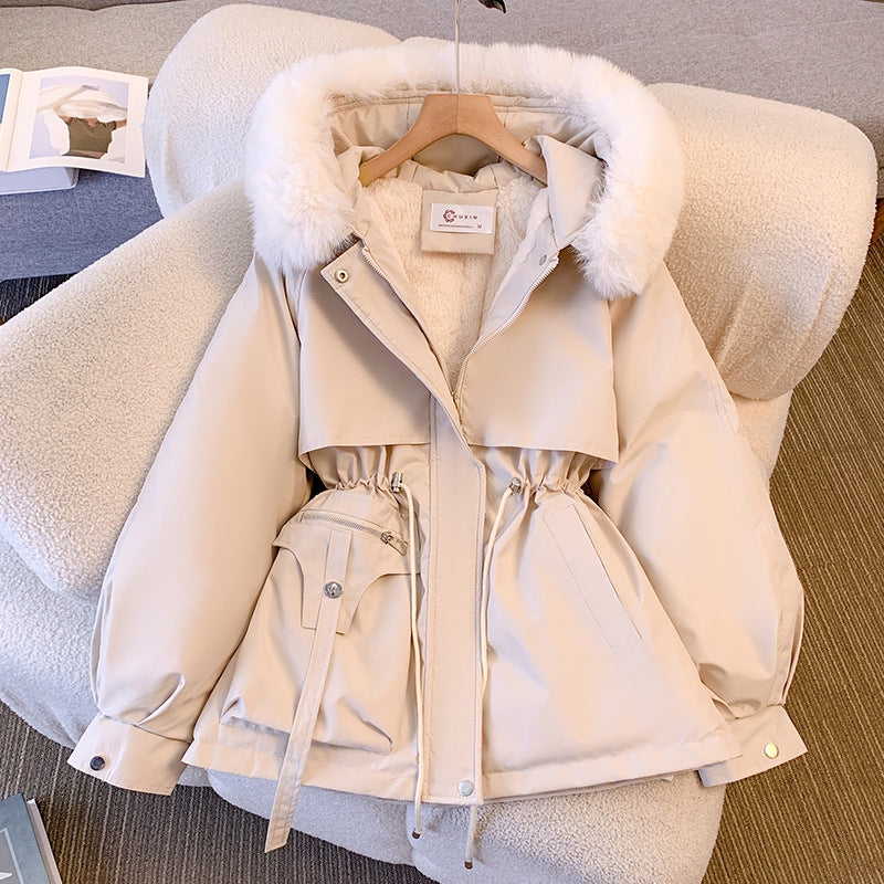 Women's Fur-Trimmed Winter Coat with Insulated Design and Hood