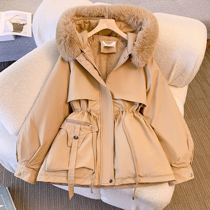 Women's Fur-Trimmed Winter Coat with Insulated Design and Hood