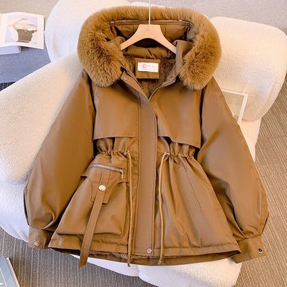 Women's Winter Coat with Fur Trim and Insulated Design