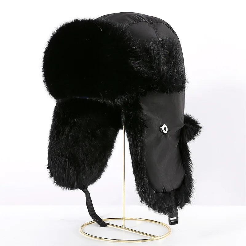 Winter hat for men with ear flaps