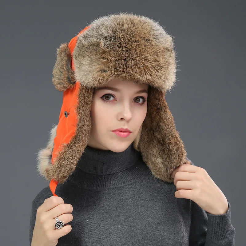 Winter hat for men with ear flaps