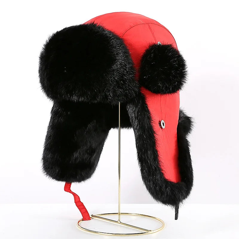 Winter hat for men with ear flaps
