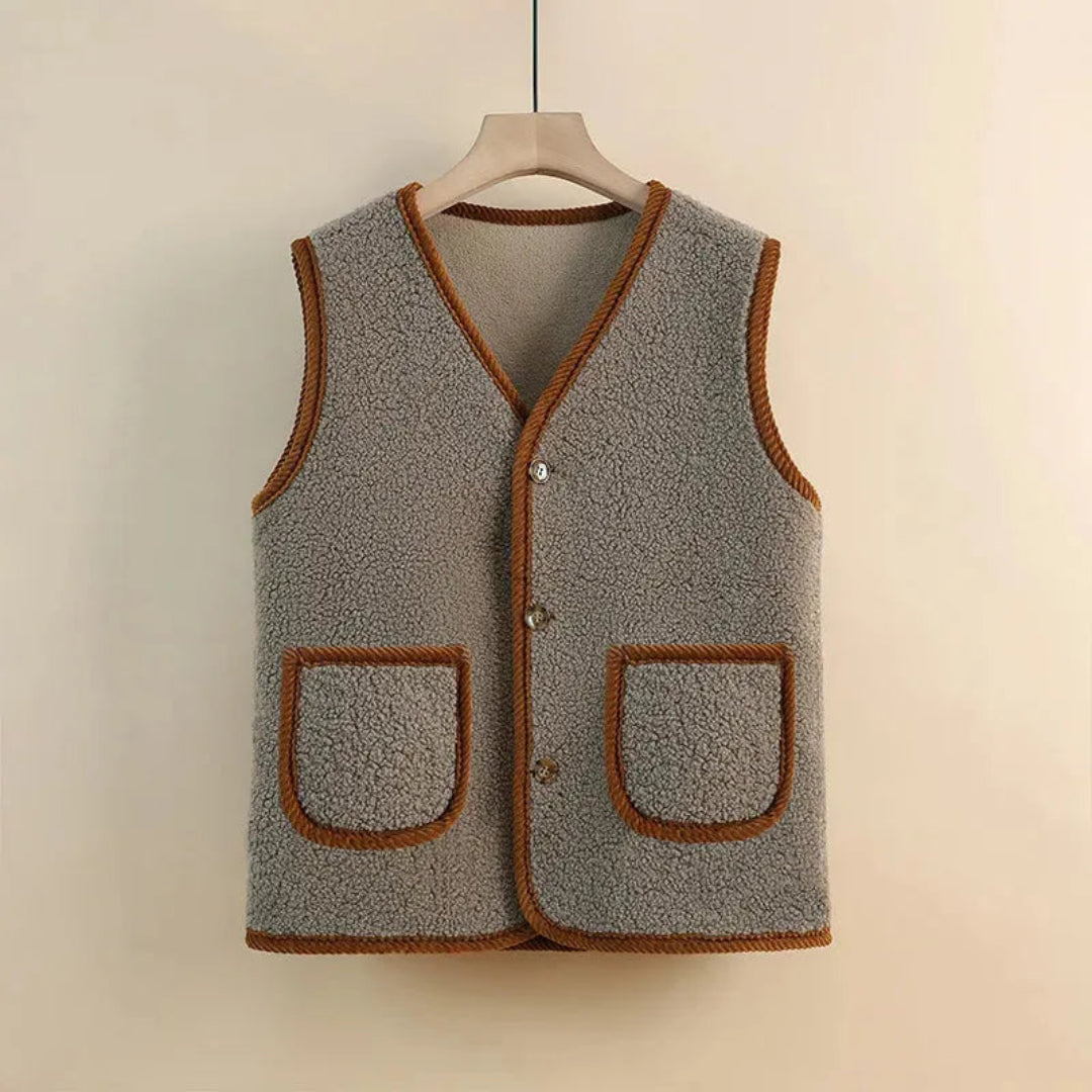 Wool Blend Sherpa Vest Women