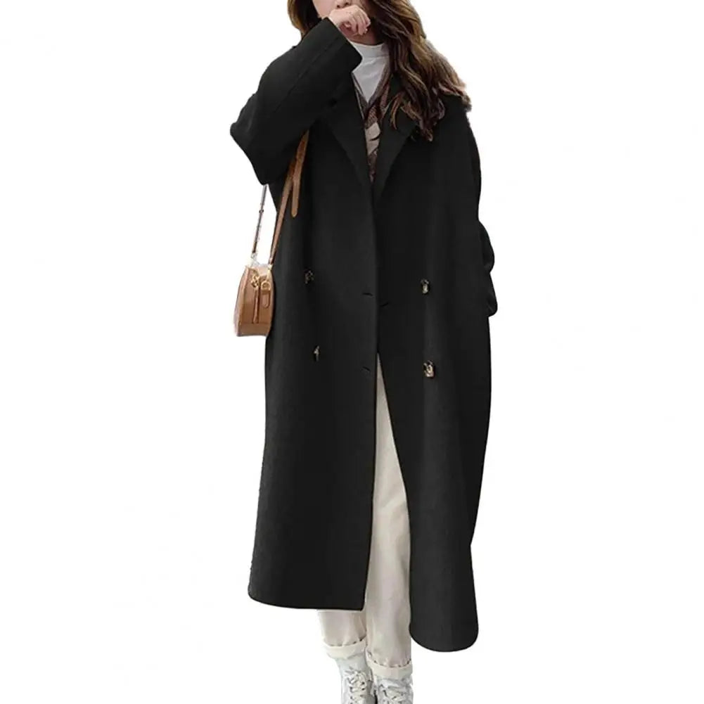 Wool coat women with double zipper