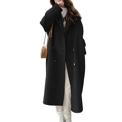 Wool coat women with double zipper