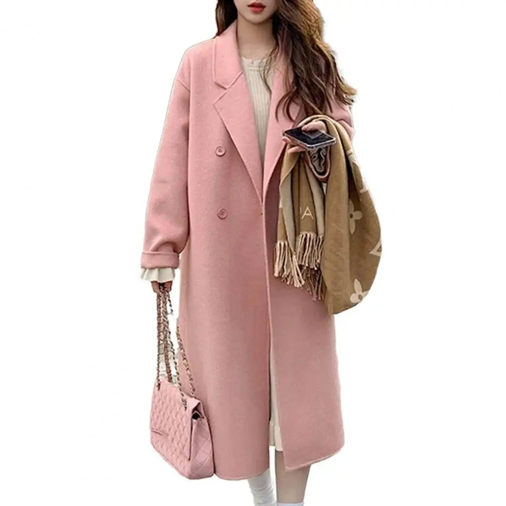 Wool coat women with double zipper