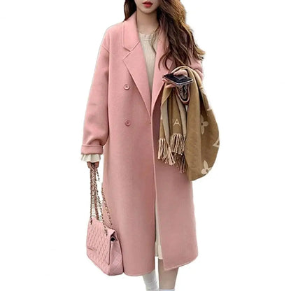 Wool coat women with double zipper