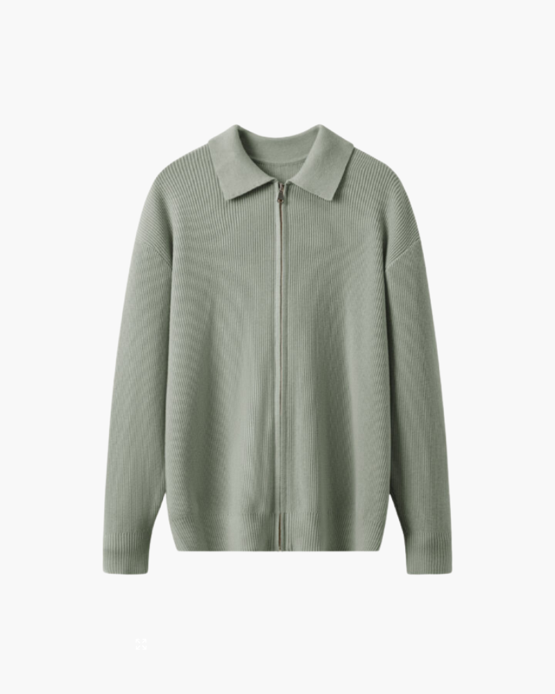 Cardigan men and structured collar