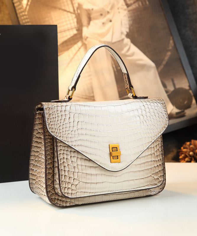 Sac fourre-tout en cuir de veau gaufré abricot pour femme - TrendAura