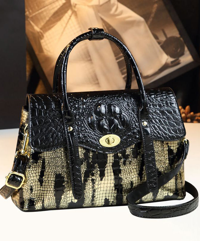 Sacs à main en similicuir noir pour femme, motif serpentine durable - TrendAura