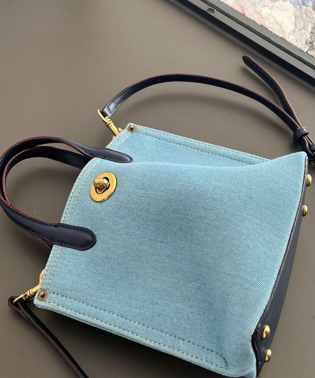 Sac fourre-tout en denim bleu pour femme, grande capacité, solide et durable - TrendAura