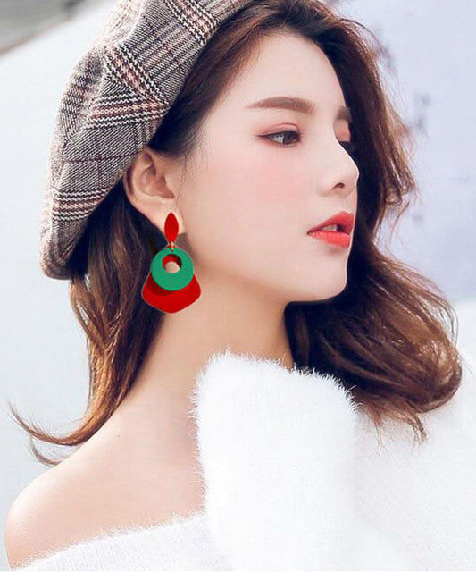 Boucles d'oreilles pendantes en alliage acrylique et argent sterling pour femme - TrendAura