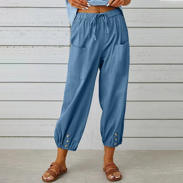 Women’s Drawstring Pocket Pants | Cropped