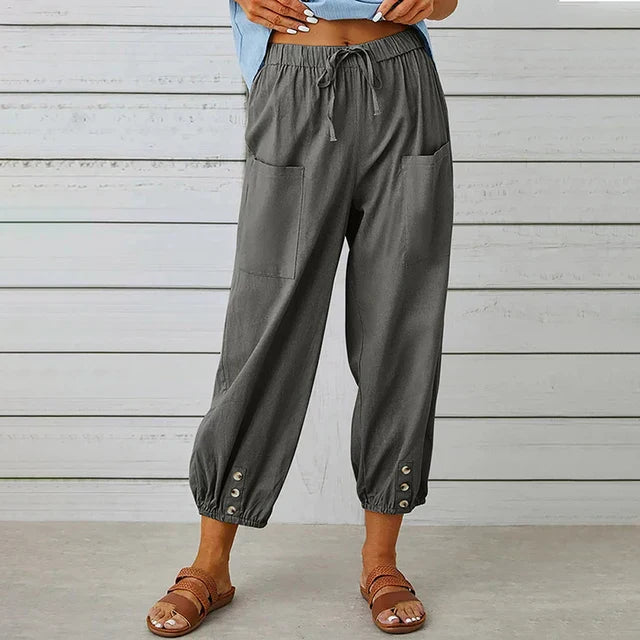Women’s Drawstring Pocket Pants | Cropped