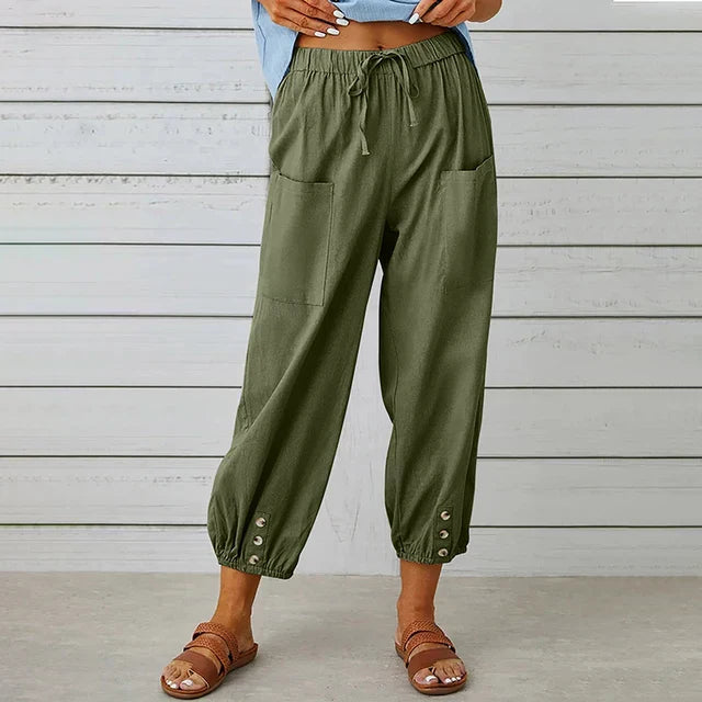 Women's Relaxed Trousers with High Waist and Versatile Fit