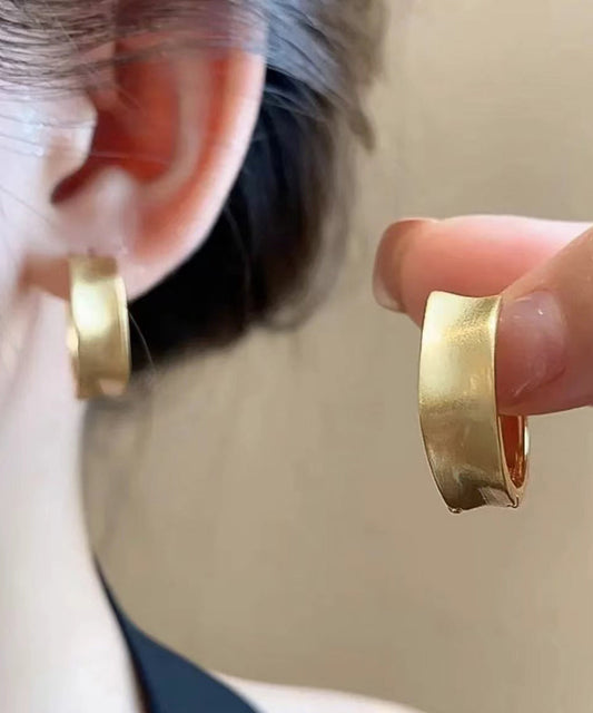 Boucles d'oreilles créoles en fil de cuivre doré pour femme - TrendAura