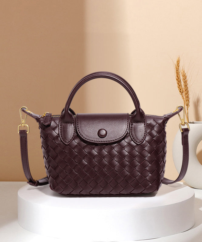 Sac fourre-tout en cuir solide et durable pour femme, tissage mûrier - TrendAura