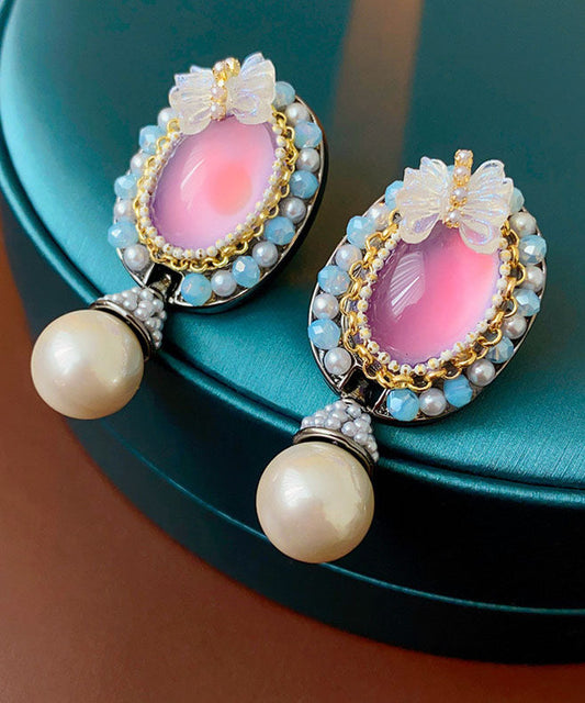 Boucles d'oreilles papillon en résine et cristal violet pour femme, alliage acrylique - TrendAura