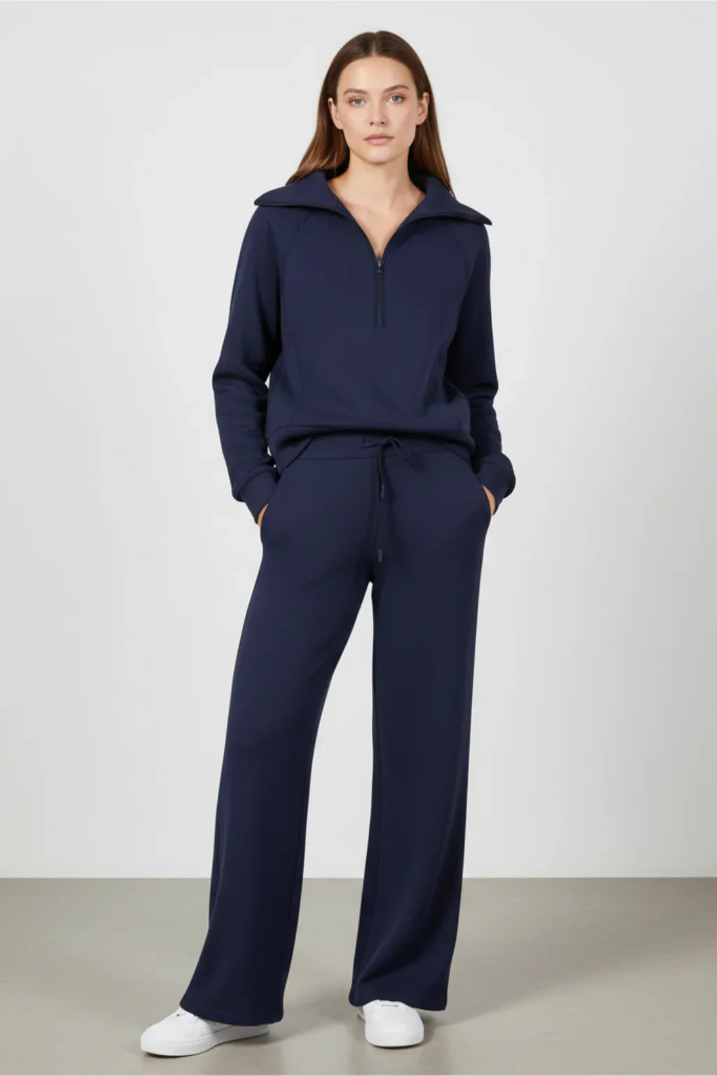 Women’s Zip-Front Top and Pants Lounge Set