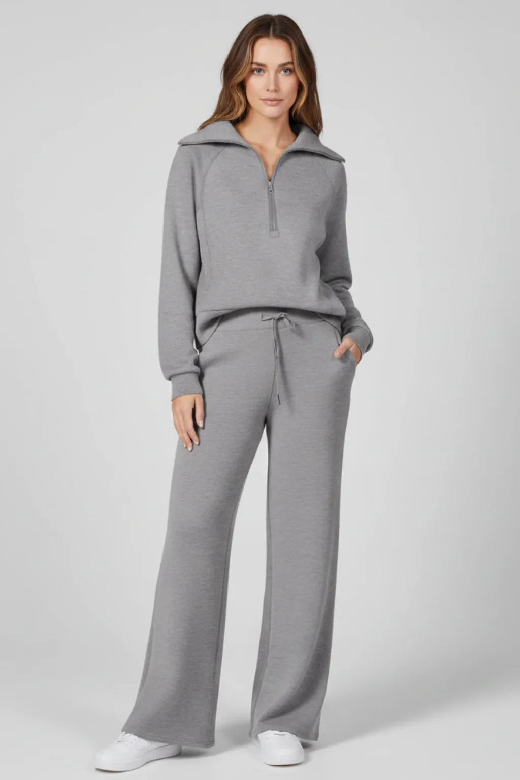 Women’s Zip-Front Top and Pants Lounge Set