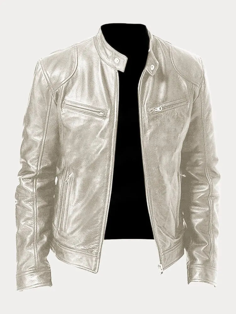 Luke Men's Stylish Zip Up Leather Jacket With Tailored Fit And Premium Finish For Everyday Wear By TrendAura