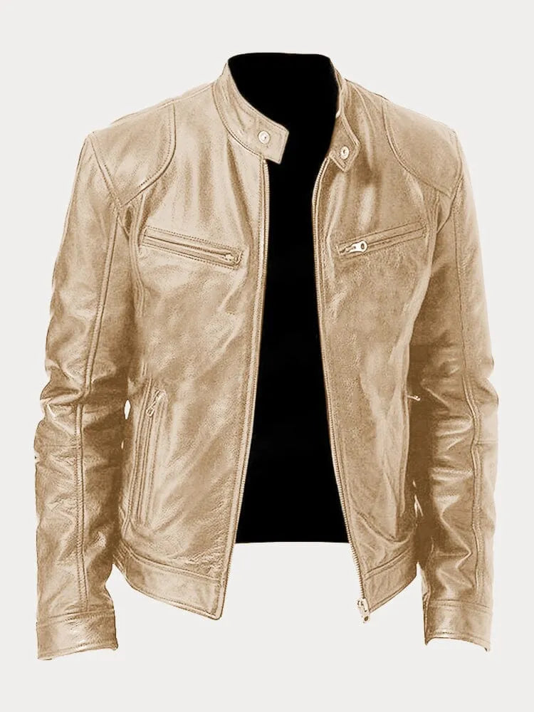 Luke Men's Stylish Zip Up Leather Jacket With Tailored Fit And Premium Finish For Everyday Wear By TrendAura