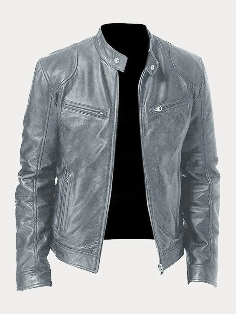 Luke Men's Stylish Zip Up Leather Jacket With Tailored Fit And Premium Finish For Everyday Wear By TrendAura