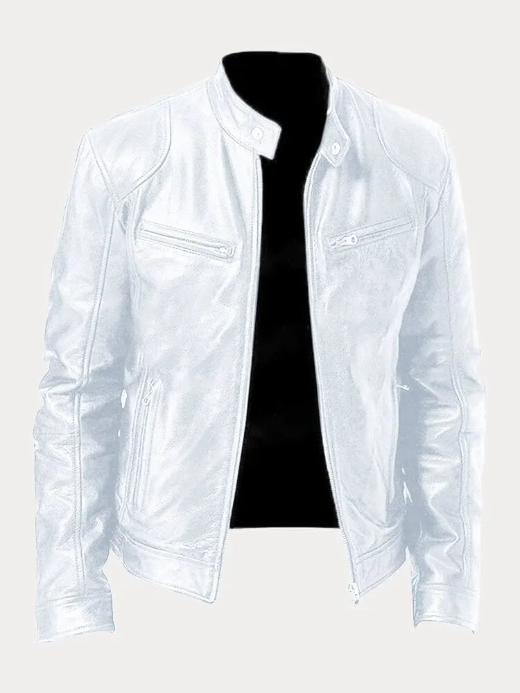 Luke Men's Stylish Zip Up Leather Jacket With Tailored Fit And Premium Finish For Everyday Wear By TrendAura