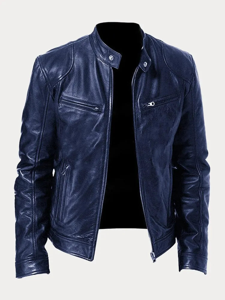 Luke Men's Stylish Zip Up Leather Jacket With Tailored Fit And Premium Finish For Everyday Wear By TrendAura