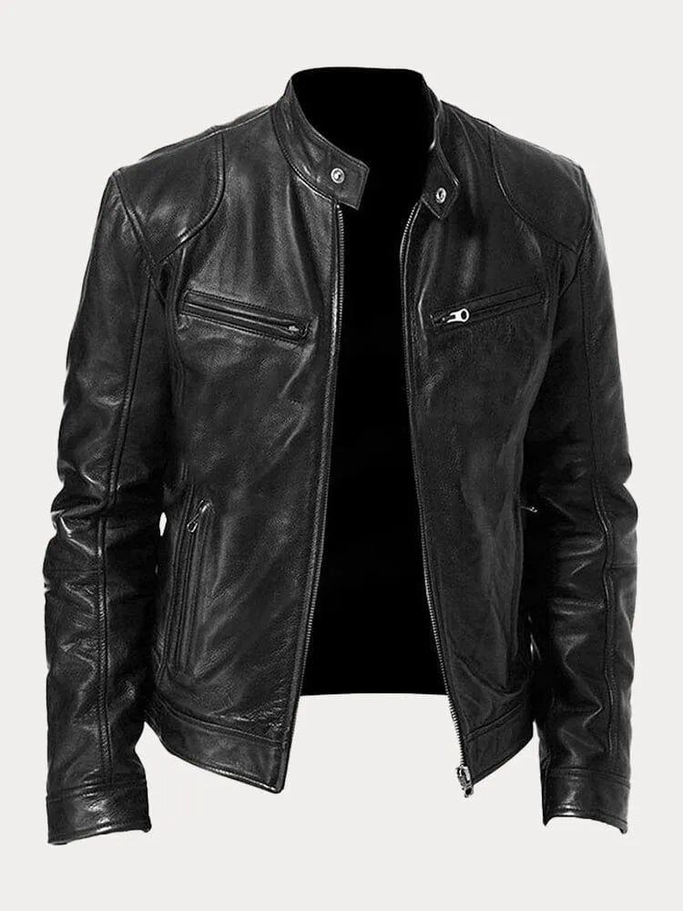 Luke Men's Stylish Zip Up Leather Jacket With Tailored Fit And Premium Finish For Everyday Wear By TrendAura