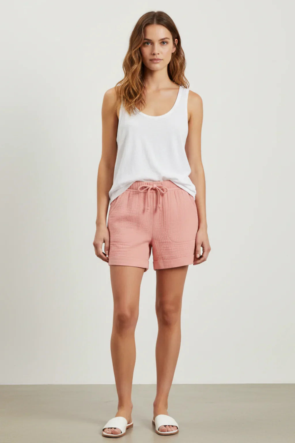 Women’s Drawstring Crinkled Lounge Shorts