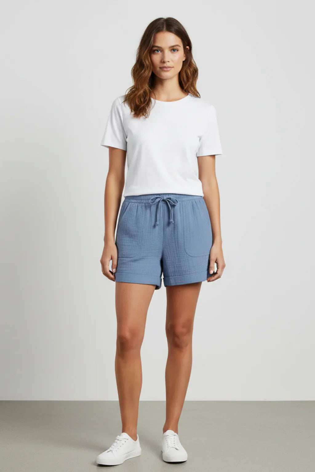 Women’s Drawstring Crinkled Lounge Shorts