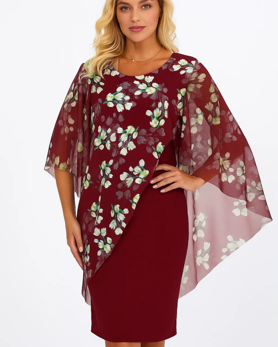Women's Floral Wrap Midi Summer Dress