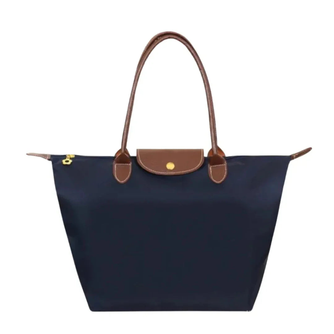 Waylynn Women's Foldable Nylon Tote Bag - Water-Resistant, Lightweight Tote With Leather Handles