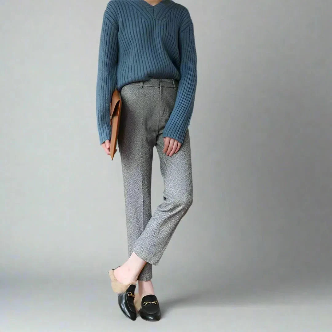 Women’s High-Waist Wool Straight-Leg Trousers